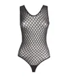 Wolford Velvet Net Illusion Bodysuit In Black