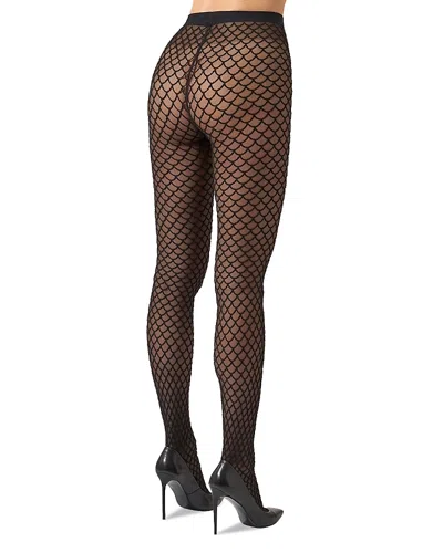 Wolford Velvet Net Illusion Tights In Black