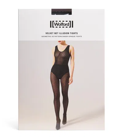 Wolford Velvet Net Illusion Tights In Black