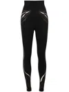 Wolford Venus Leggings Dynamic Transparent Mesh In Schwarz