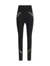 Wolford Venus Leggings Dynamic Transparent Mesh In Umber/black