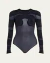 Wolford Venus String Body In 8023 Deep Night/black