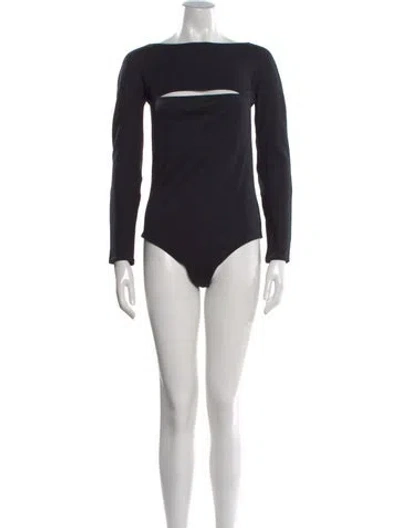 Pre-owned Wolford Virgin Wool Bateau Neckline Bodysuit