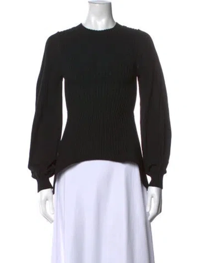 Pre-owned Wolford Virgin Wool Crew Neck Top In Black