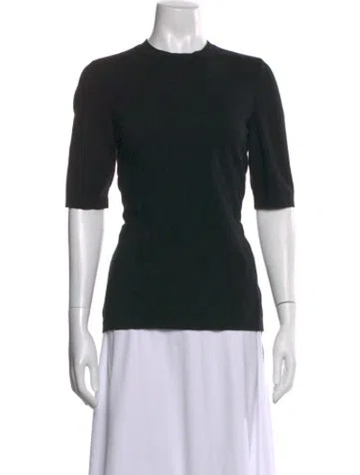 Pre-owned Wolford Virgin Wool Crew Neck T-shirt W/ Tags In Black