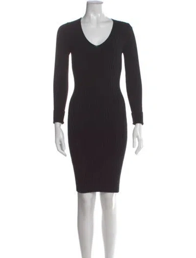 Pre-owned Wolford Virgin Wool Knee-length Dress In Black