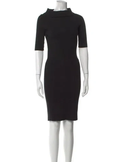 Pre-owned Wolford Virgin Wool Knee-length Dress In Black