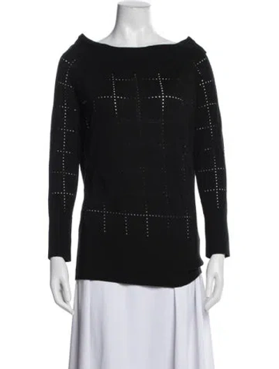 Pre-owned Wolford Virgin Wool Patterned Sweater In Blue