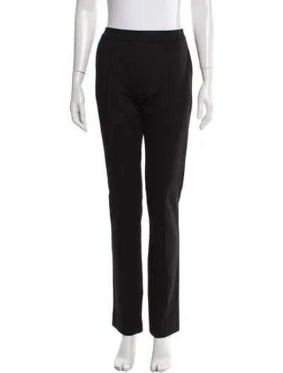 Pre-owned Wolford Virgin Wool Straight Leg Pants In Black