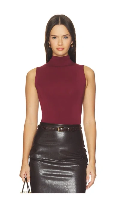 Wolford Viscose String Bodysuit In Burgundy
