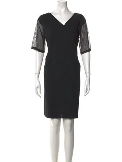 Pre-owned Wolford V-neck Knee-length Dress In Black