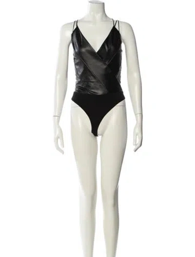 Pre-owned Wolford V-neck Sleeveless Bodysuit In White