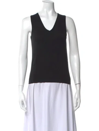 Pre-owned Wolford V-neck Sleeveless Top In Black