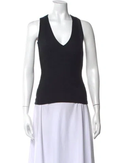 Pre-owned Wolford V-neck Sleeveless Top In Black