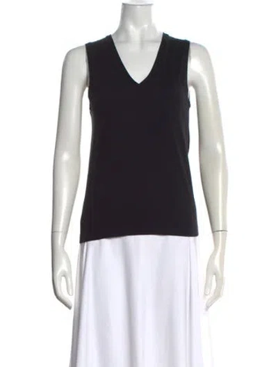Pre-owned Wolford V-neck Sleeveless Top In Black