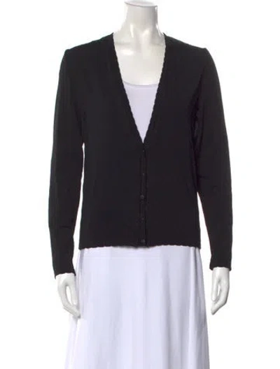 Pre-owned Wolford V-neck Sweater In Black