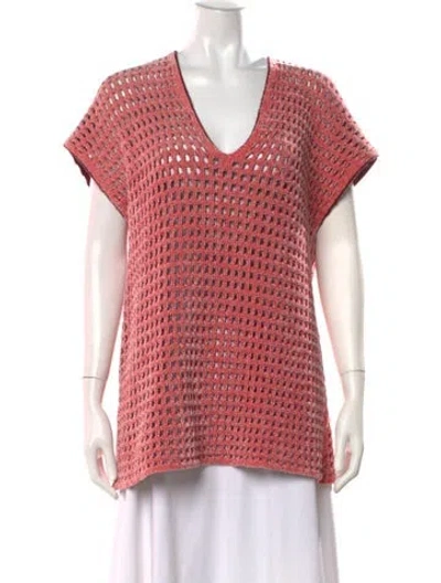 Pre-owned Wolford V-neck Sweater W/ Tags In Pink