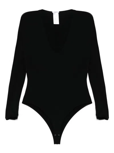 Wolford V-necked Bodysuit In Black