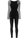 Wolford W Net Logo-print Jumpsuit In Black