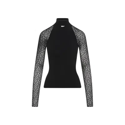 Wolford W Net Long Sleeves Top In Black