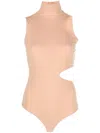 Wolford Warm Up Cut-out Bodysuit In Beige
