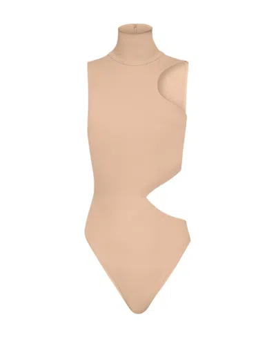 Wolford Warm Up Cut-out Bodysuit In Brown