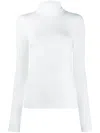 Wolford Aurora Long-sleeve Turtleneck Sweater In White
