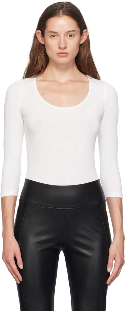 Wolford White Tokio Bodysuit In 1300 White