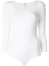 Wolford Basic Long Sleeve Scoop Neck Body In White