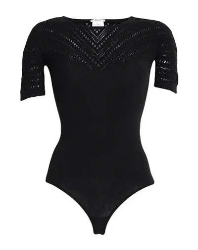 Wolford Woman Bodysuit Black Size L Virgin Wool, Polyamide, Elastane