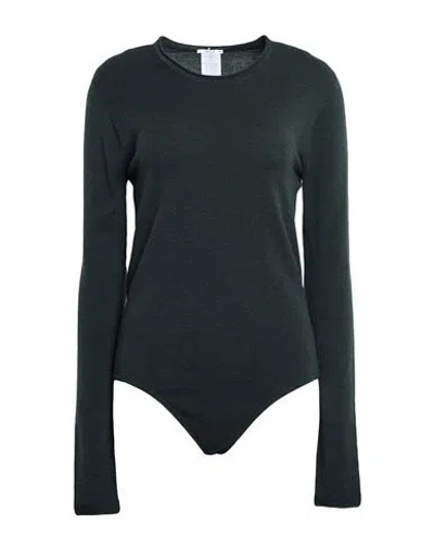Wolford Woman Bodysuit Dark Green Size Xs Virgin Wool, Polyester