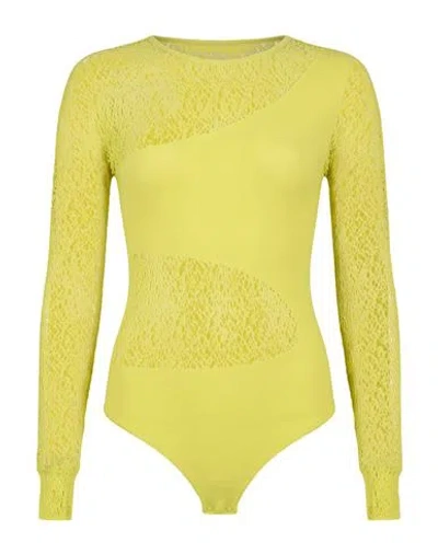 Wolford Woman Bodysuit Lime Green Size L Polyamide, Elastane