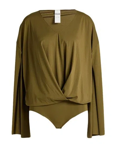 Wolford Woman Bodysuit Military Green Size L Modal, Elastane