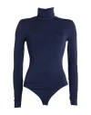 Wolford Woman Bodysuit Navy Size L Cotton, Polyamide, Elastane In Blue