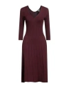 Wolford Woman Midi Dress Plum Size S Virgin Wool, Cotton, Elastane In Purple