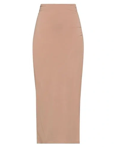 Wolford Woman Maxi Skirt Camel Size M Viscose, Polyamide, Elastane In Beige