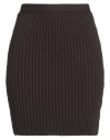 Wolford Woman Mini Skirt Chocolate Brown Size L Virgin Wool, Cotton, Elastane In Brown