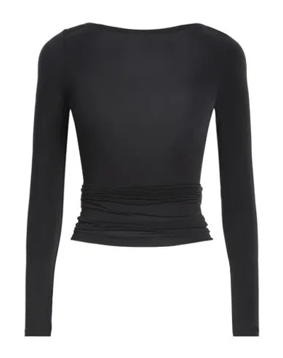 Wolford Woman T-shirt Black Size L Polyamide, Elastane In Blue