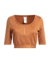 Wolford Woman T-shirt Camel Size L Polyamide, Cotton In Beige