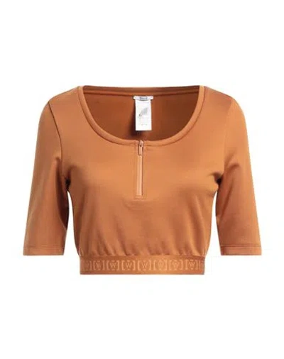 Wolford Woman T-shirt Camel Size L Polyamide, Cotton In Beige