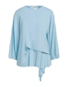 Wolford Woman T-shirt Sky Blue Size L Modal, Elastane In Blue