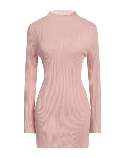 Wolford Woman Turtleneck Blush Size L Virgin Wool In Pink