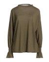 Wolford Woman Turtleneck Military Green Size L Cashmere In Green