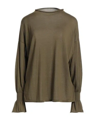 Wolford Woman Turtleneck Military Green Size L Cashmere