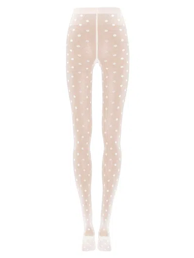 Wolford Women's Daisy Embroidered Tights In White