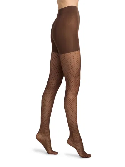 Wolford Women's Dots Control-top Tights In Brown