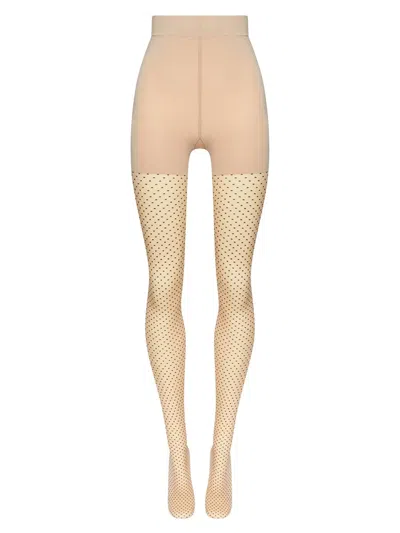 Wolford Women's Dots Control-top Tights In Neutral
