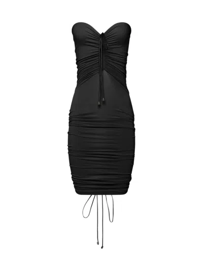 Wolford Women's Fatal Draping Drawstring Minidress In Black