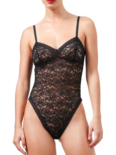 Wolford Women's Graphic Lace Wireless Bodysuit In Black