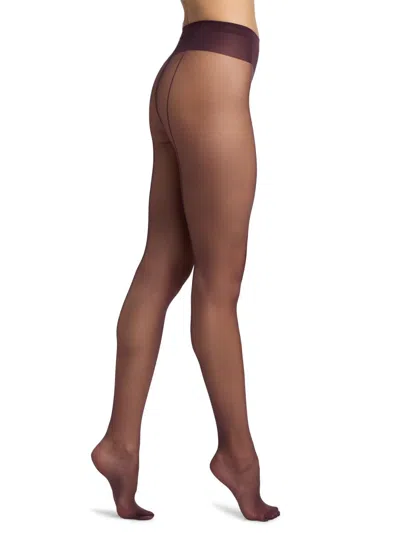 Wolford Women's Individual 10 Back Seam Tights In Wild Plum